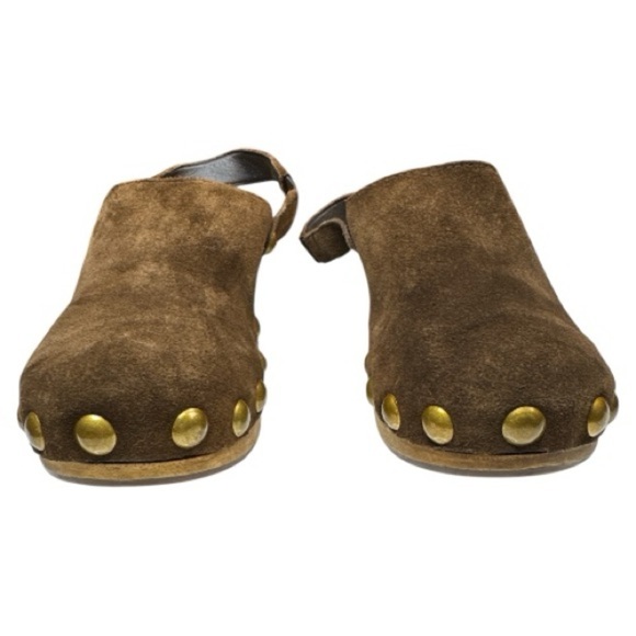 Tory Burch Blythe Studded Suede Clogs – Arabica Brown Size 6 - Picture 8 of 13